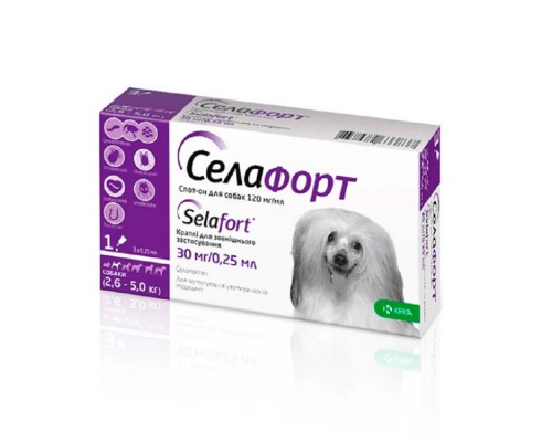 Селафорт капли спот-он для собак 2,6-5 кг №1 KRKA
