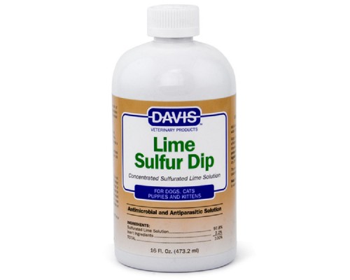 Шампунь-концентрат для собак и кошек Lime Sulfur Dip антимикробное и антипаразитарное средство 473 мл Davis