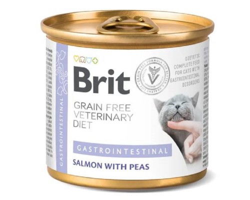 Корм для котов с заболеваниями ЖКТ Brit VetDiets  с лососем и горохом 200 г Brit