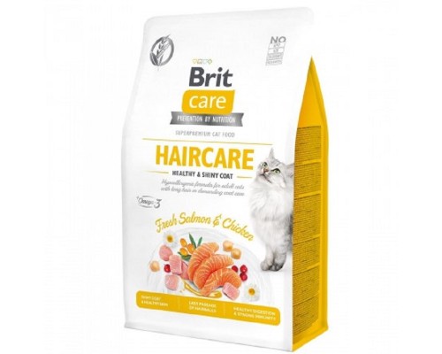 Корм для котів Brit Care Cat GF Haircare Healthy and Shiny Coat здоровя шкіри та шерсті 0,4кг