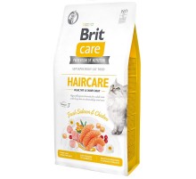 Сухой корм для котов Haircare Healthy & Shiny Coat Fresh Salmon & Chicken для ухода за кожей и шерстью 2 кг Brit Care