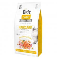 Сухий корм для котів Haircare Healthy & Shiny Coat Fresh Salmon & Chicken для догляду за шкірою та шерстю 2 кг Brit Care