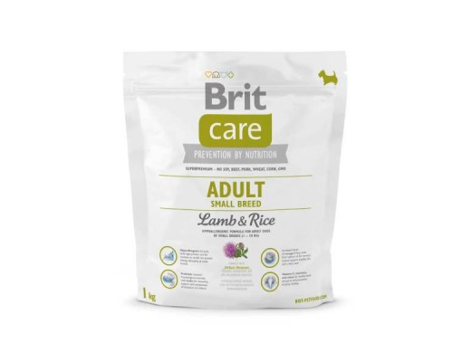 Корм для собак Бріт вагою до 10кг Care Adult Small Breed Lamb and Rice 1кг