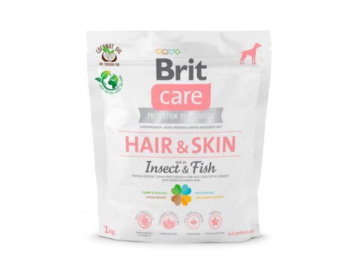 Корм для собак Бріт комахами та рибою для шкіри та шерсті Care Dog Insect Fish 1кг