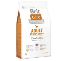 Сухой корм для собак от 10 до 25 кг Dog Hypoallergenic Adult Medium Breed с ягненком и рисом 3 кг Brit Care