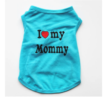 Майка для собак I love my Mommy Голубая размер XS Китай