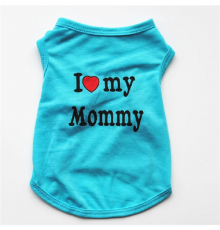 Майка для собак I love my Mommy Голубая размер XS Китай