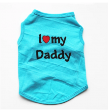 Майка для собак I love my Daddy Голубая размер XS Китай