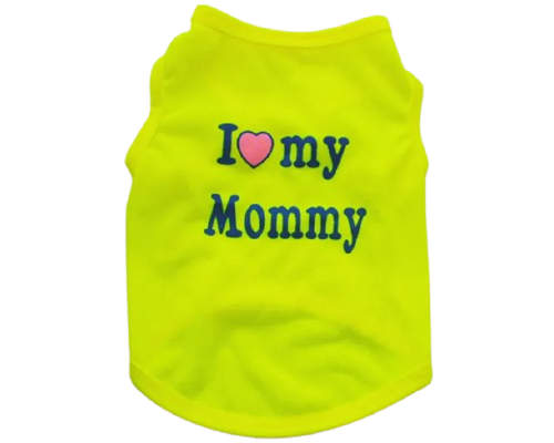 Майка для собак I love my Mommy Желтая размер ХS Китай