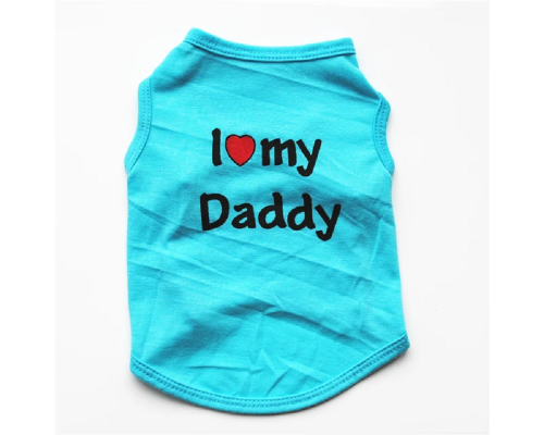 Майка для собак I love my Daddy Голубая размер S Китай