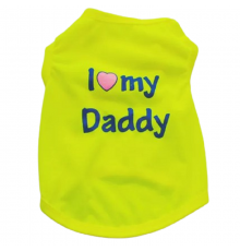 Майка для собак I love my Daddy Желтая размер S Китай