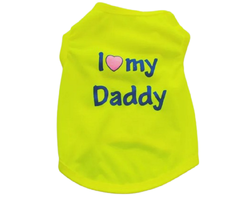 Майка для собак I love my Daddy Желтая размер S Китай