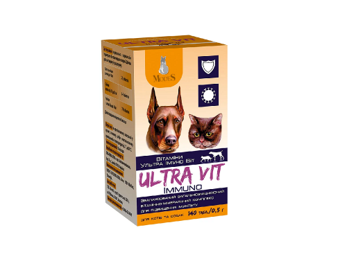 Витаминно-минеральный комплекс Modes Ultra Vit Immuno для повышения иммунитета собак и кошек, 140 таблеток