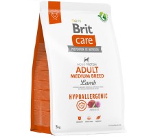 Сухой корм для собак от 10 до 25 кг Dog Hypoallergenic Adult Medium Breed с ягненком 3 кг Brit Care