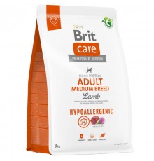 Сухой корм для собак от 10 до 25 кг Dog Hypoallergenic Adult Medium Breed с ягненком 3 кг Brit Care