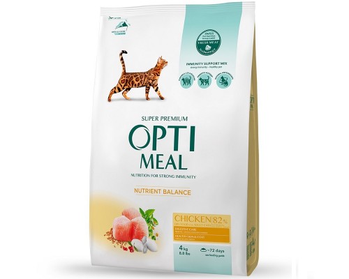 Корм для котів сухий курка 4 кг OPTIMEAL