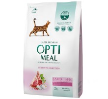 Сухой корм для котов с чувствительным пищеварением Adult Cat Lamb Sensitive с мясом ягненка 4 кг Optimeal