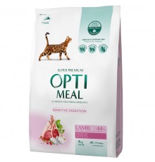 Сухой корм для котов с чувствительным пищеварением Adult Cat Lamb Sensitive с мясом ягненка 4 кг Optimeal