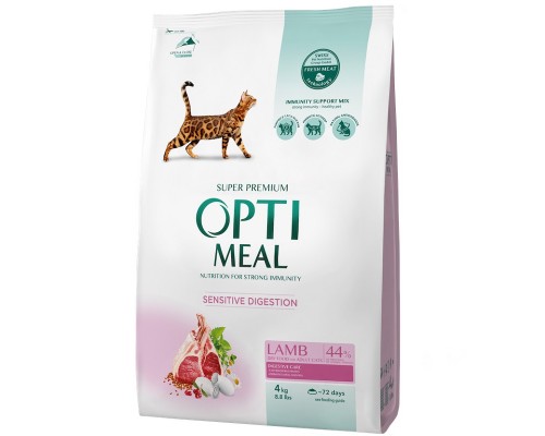 Сухий корм для котів з чутливим травленням ягня 4 кг Optimeal
