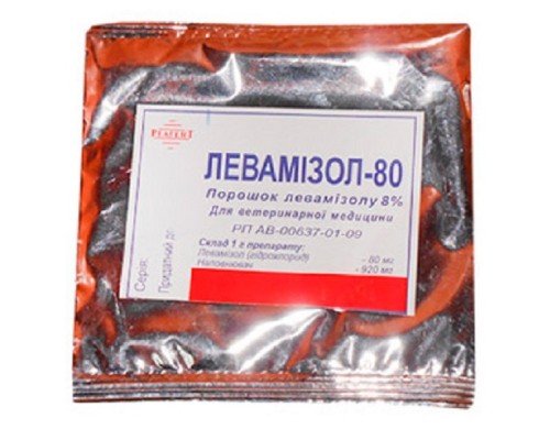 Порошок Левамизол-80 8% антигельминтный препарат 10 г Реагент