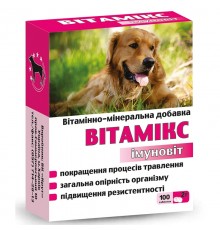 Таблетки для собак Витамикс Иммуновит витаминно-минеральная добавка  №100  Круг