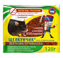 Зерновая приманка Щелкунчик красный от крыс и мышей с ароматом арахиса и карамели 120 г АгроМаг