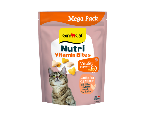 Вітаміни для котів NUTRI VITAMIN BITES сердечка з м'ясом курки 425 г GimpCat