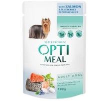 Корм для собак Adult Dogs Salmon and Blueberries cream sauce с лососем и голубикой в крем соусе 100 г Optimeal