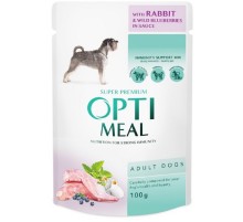 Корм для собак Adult Dogs Rabbit and Wild Blueberries sauce с кроликом и черникой в соусе 100 г Optimeal