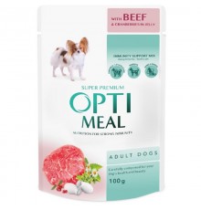 Корм для собак Adult Dogs Beef and Cranberry jelly с говядиной и клюквой в желе 100 г Optimeal