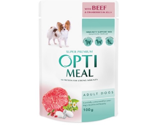 Корм для собак Adult Dogs Beef and Cranberry jelly с говядиной и клюквой в желе 100 г Optimeal