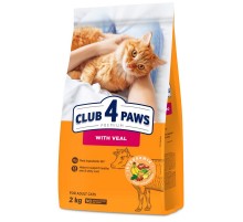 Сухой корм для взрослых котов Adult Cats Veal с телятиной 2 кг Клуб 4 лапы