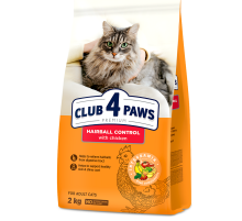 Сухий корм для дорослих котів Adult Cats Hairball Control для виведення вовни 2кг Клуб 4 лапи