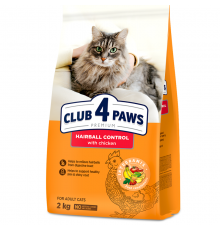Сухой корм для взрослых котов Adult Cats Hairball Control для выведения шерсти 2 кг Клуб 4 лапы