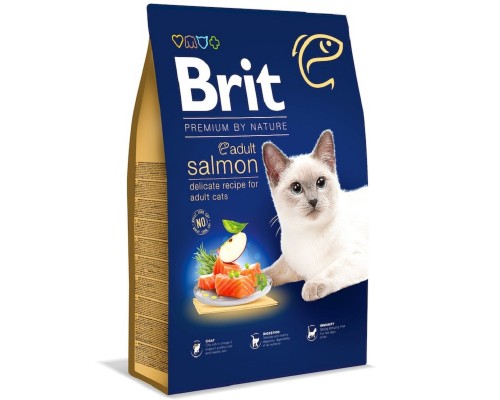 Корм для дорослих котів Brit Premium Cat Adult Chicken з лососем 1,5кг