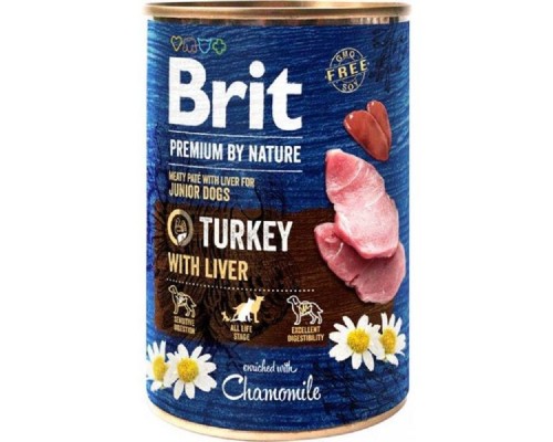 Корм для щенков и юниоров Brit Premium by Nature с индейкой и печенью 800 г Brit Premium