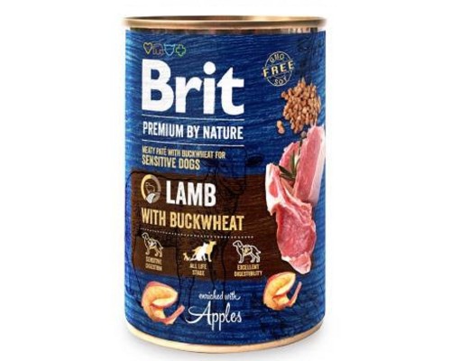 Корм для собак Бріт Brit Premium by Nature k ягня с гречкой 800г