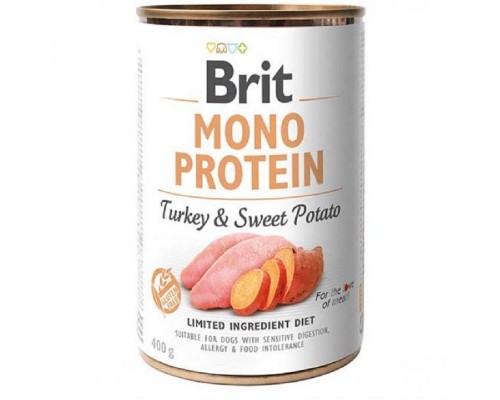 Корм для собак с чувствительным пищеварением Mono Protein Dog с индейкой и сладким картофелем 400 г Brit