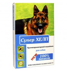 Ошейник для собак противопаразитарный Супер Хелп New 70 см желтый Круг
