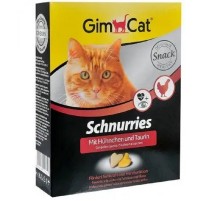Витамины для кошек Schnurries сердечки с таурином и мясом курицы 650 шт 420 г GimpCat