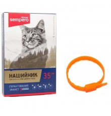 Ошейник для котов Sempero от блох и клещей оранжевый 35 см Vitomax