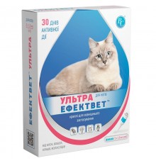 Капли на холку для котов Эффектвет Ультра 1 мл от блох вшей клещей и власоедов №5 Ветсинтез