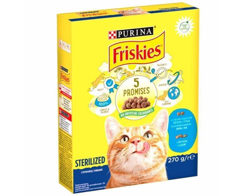 Сухий корм для стерилізованих котів Friskies Sterilized Cats з лососем тунцем та овочами 270 г Purina