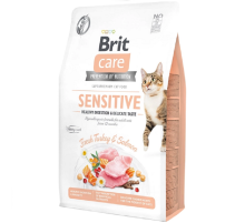 Корм для котов Cat GF Sensitive для привередливых с индейкой и лососем 2 кг Brit Care