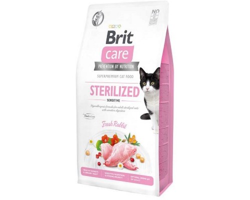 Корм для стерилизованых котов с чувствительным пищеварением Sterilized Sensitive  с кроликом 400 г Brit Care