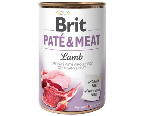 Корм для собак Pate and Meat Dog мясной паштет с цельными кусочками ягненка 400 г Brit