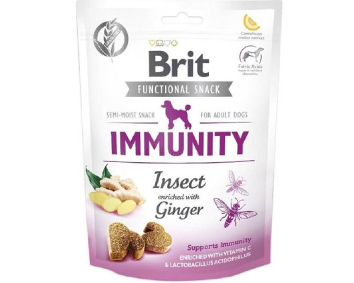 Лакомство для собак Functional Snack Immunity для поддержания иммунитета с насекомыми и имбирем 150 г Brit