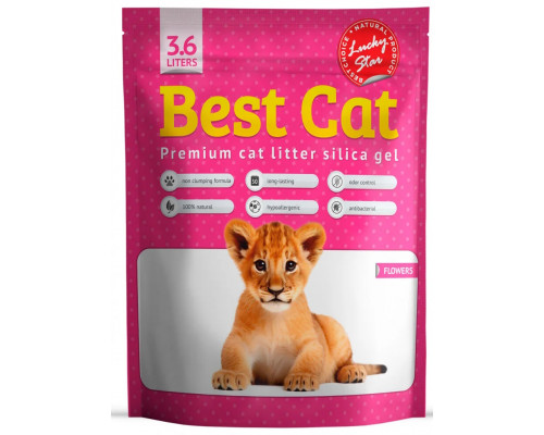 Наполнитель для кошачьих туалетов Best Cat Purple Lawender силикагелевый с ароматом лаванды 3,6 л Fox