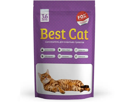 Наповнювач для котячих туалетів Best Cat Purple Lawender силікагелевий з ароматом лаванди 3,6 л Fox