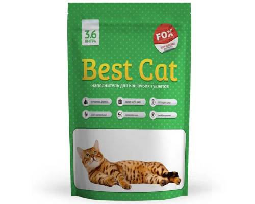 Наполнитель для кошачьих туалетов Best Cat Green apple силикагелевый с ароматом зеленого яблока 3,6 л Fox
